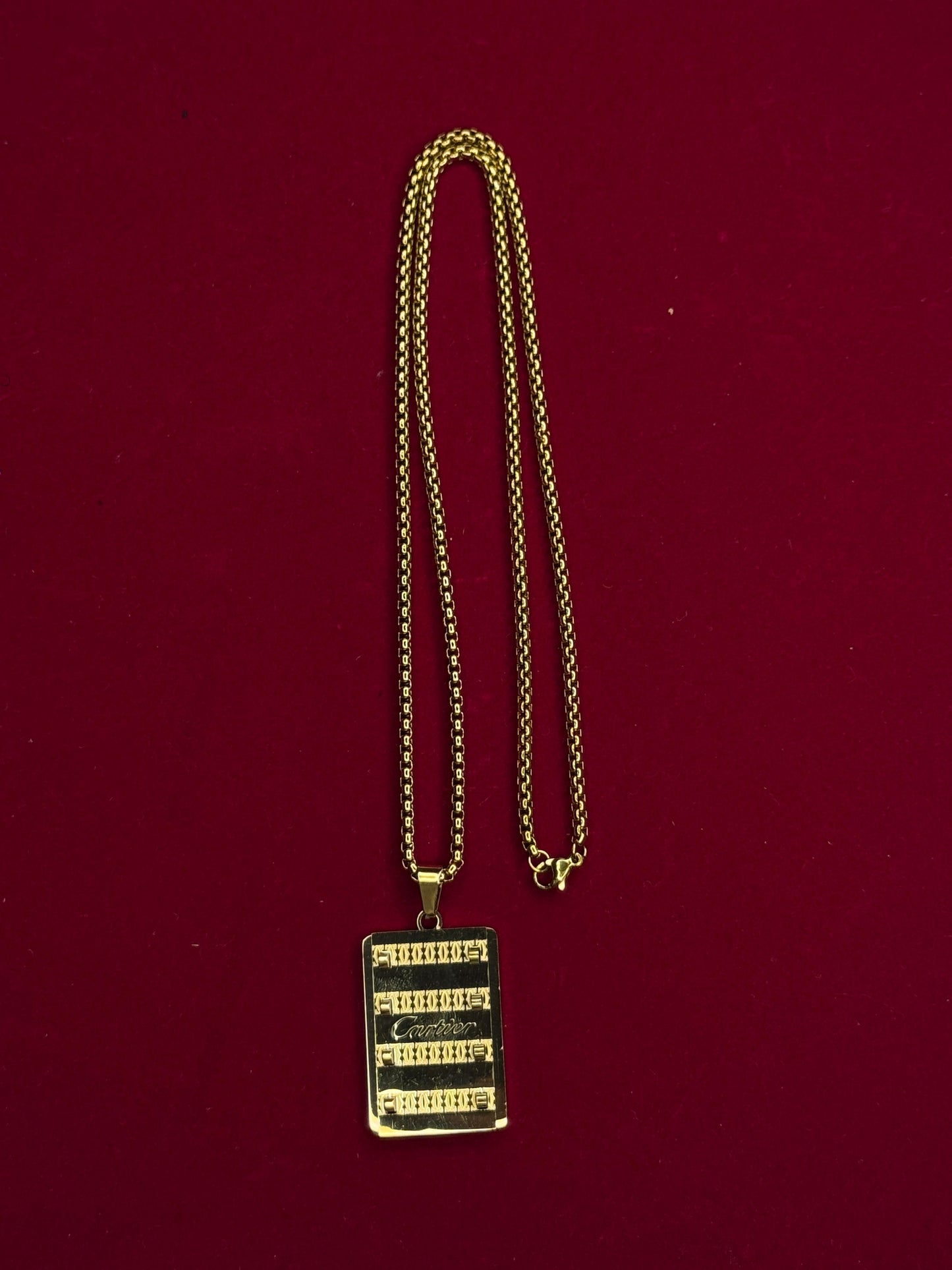 Cartier 500mg Gold Coated Locket Chain – Luxury Anti-Tarnish Finish