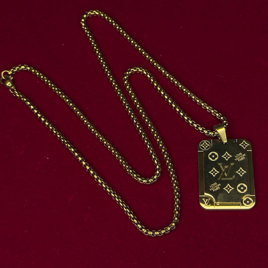 Louis Vuitton 500mg Gold Coated Locket Chain – Luxury Anti-Tarnish Finish