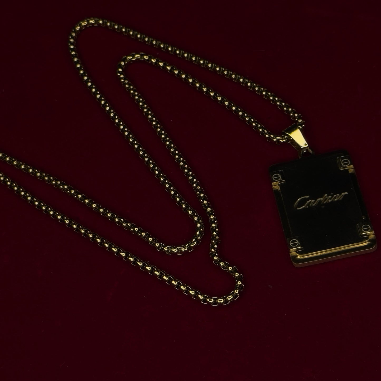 Cartier 500mg Gold Coated Locket Chain – Luxury Anti-Tarnish Finish