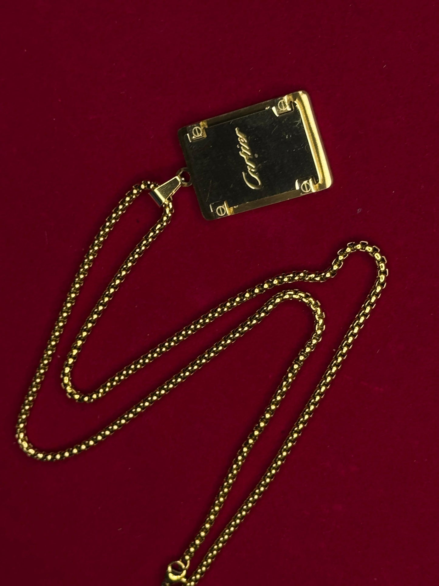 Cartier 500mg Gold Coated Locket Chain – Luxury Anti-Tarnish Finish