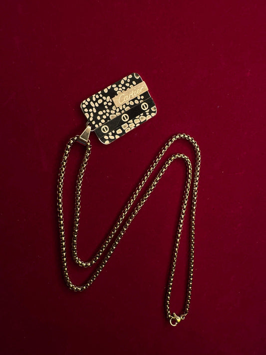 Cartier 500mg Gold Coated Locket Chain – Luxury Anti-Tarnish Finish