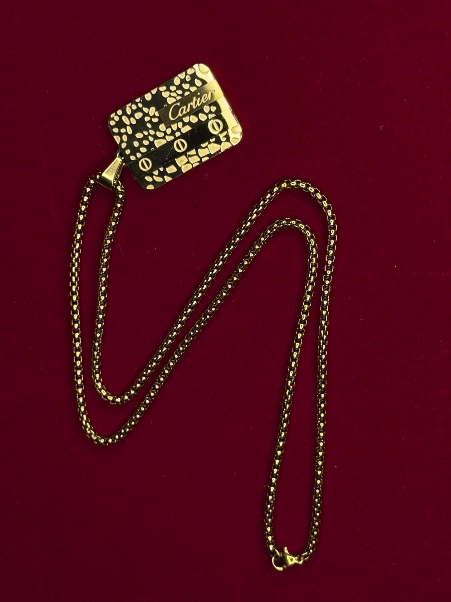 Cartier 500mg Gold Coated Locket Chain – Luxury Anti-Tarnish Finish