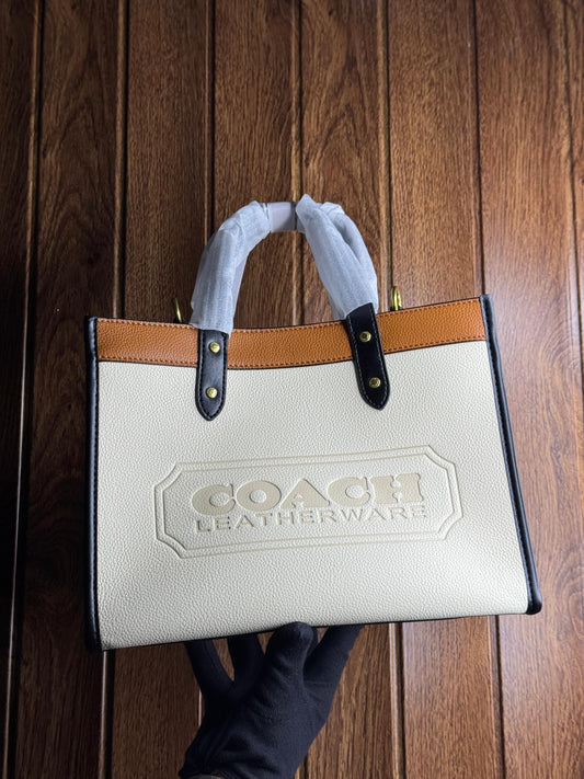 Coach Women’s Handbag in Beige & Camel – 100% Original & Handcrafted